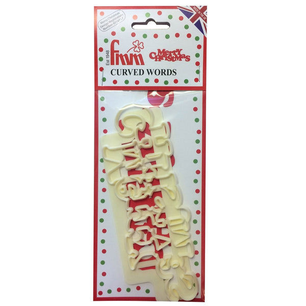 FMM Merry Christmas Curved Words Icing Cutter